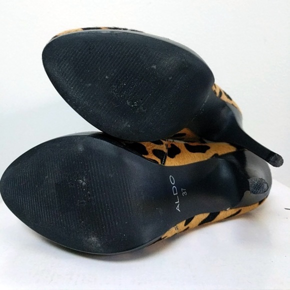Aldo leopard print calf hair ankle booties - Picture 5 of 7
